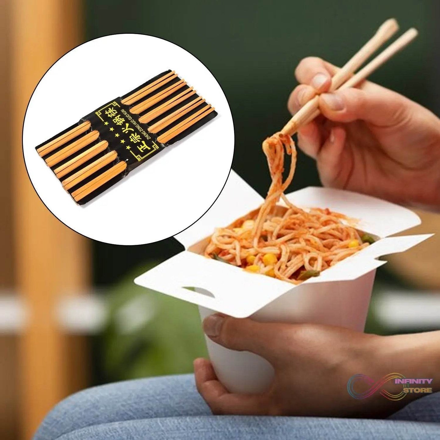 10pair Chopsticks Set Lightweight Easy to Use Chop Sticks with Case for Sushi, Noodles and Other Asian Food - infinityexculsivestore.com