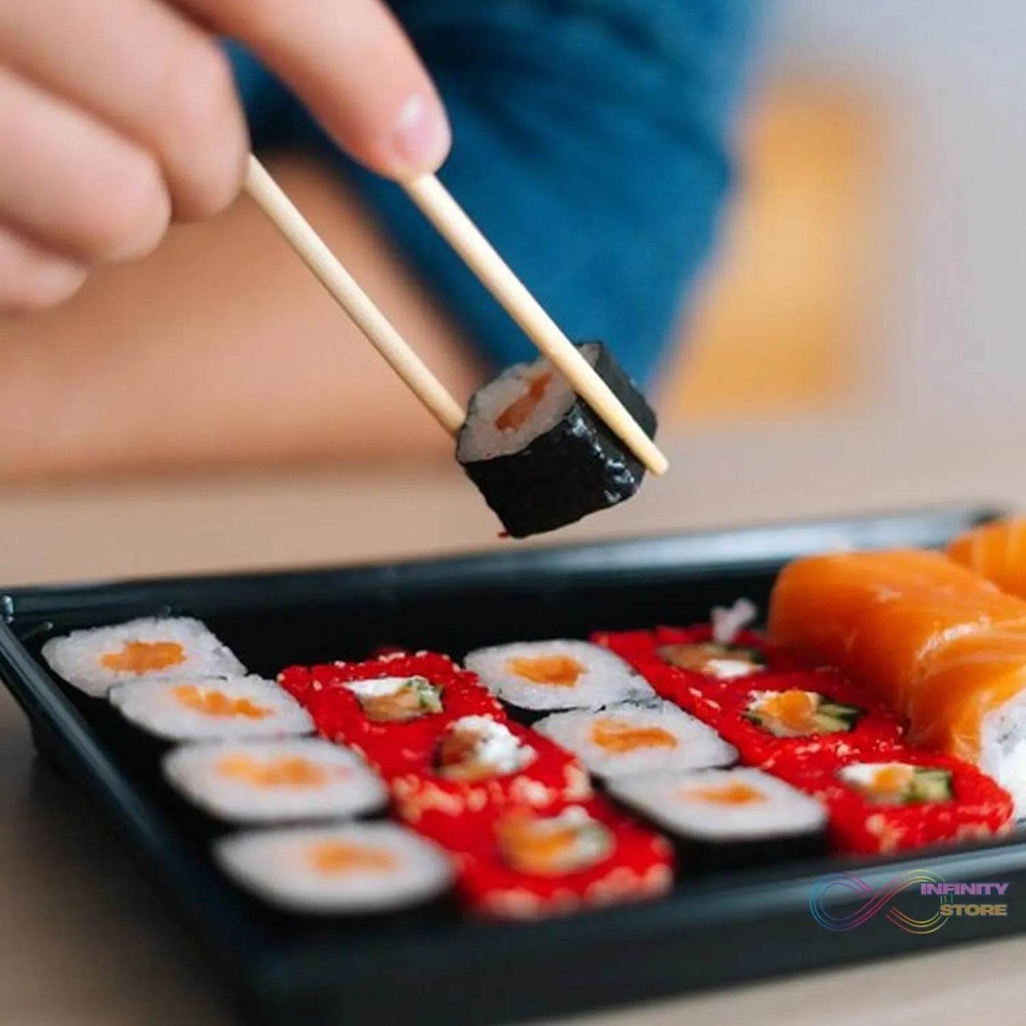 10pair Chopsticks Set Lightweight Easy to Use Chop Sticks with Case for Sushi, Noodles and Other Asian Food - infinityexculsivestore.com