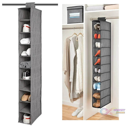 10tier Multipurpose Storage Rack, Foldable, Collapsible Fabric Wardrobe Organiser for Clothes - infinityexculsivestore.com