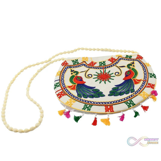 11 inch Handcrafted Cotton Embroidered Shoulder Bag for Girls & women (1 Pc) - infinityexculsivestore.com