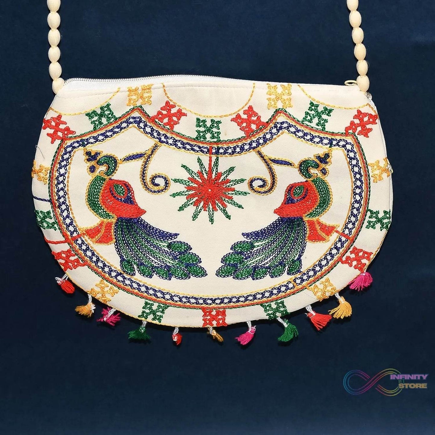 11 inch Handcrafted Cotton Embroidered Shoulder Bag for Girls & women (1 Pc) - infinityexculsivestore.com