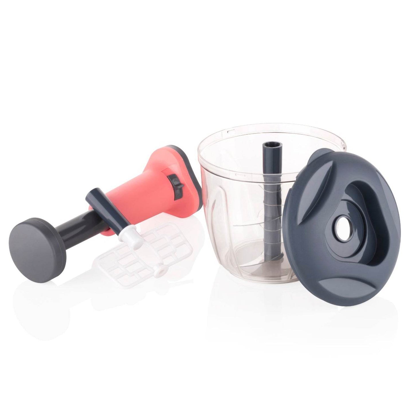 1100 ml 2 in 1 Push up Chopper with affixed with 6 Sharp Blade | Vegetable and Fruit Cutter with Easy Push and chop Button - infinityexculsivestore.com