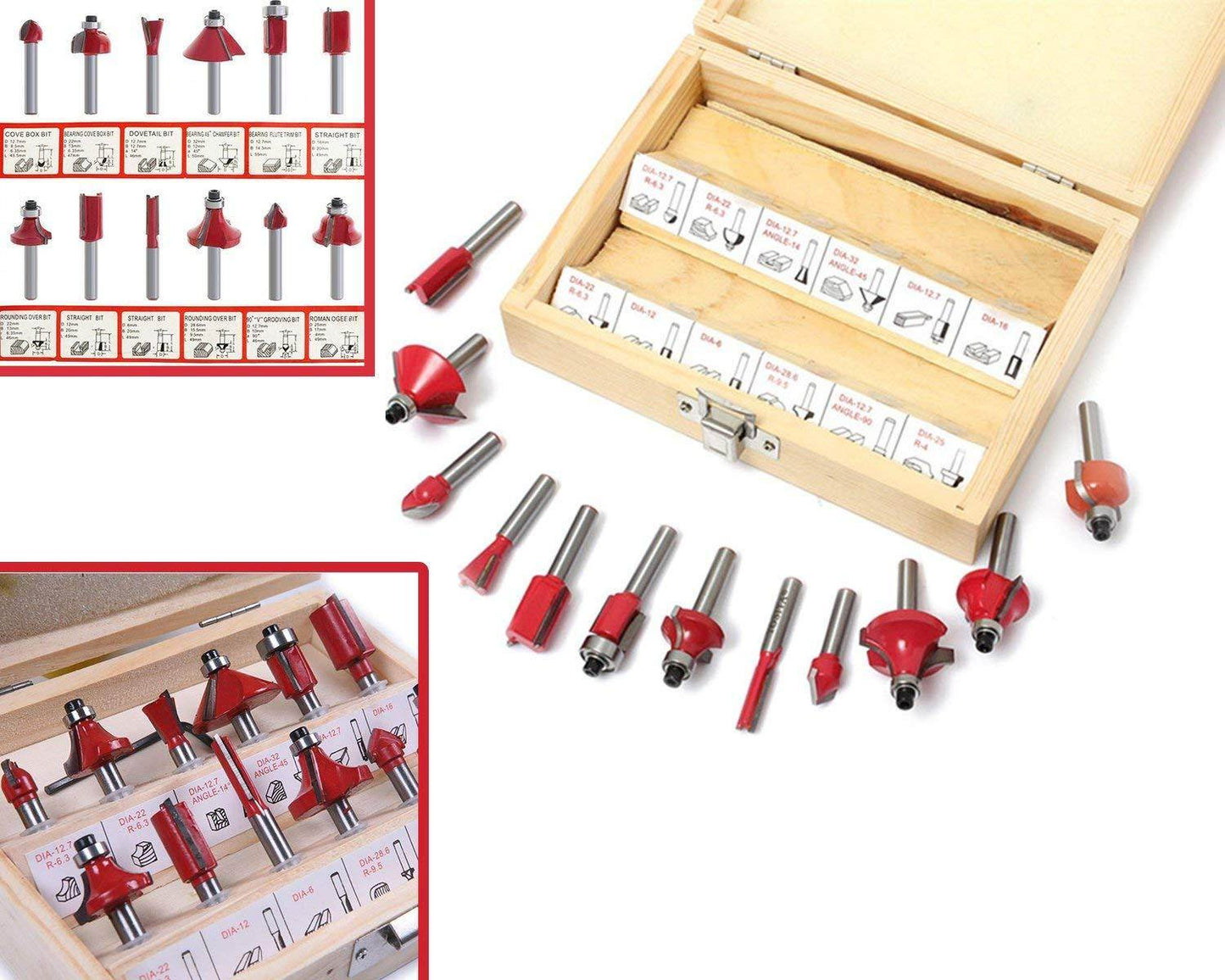 12 / 15pcs Milling Cutter Router Bit Set - infinityexculsivestore.com