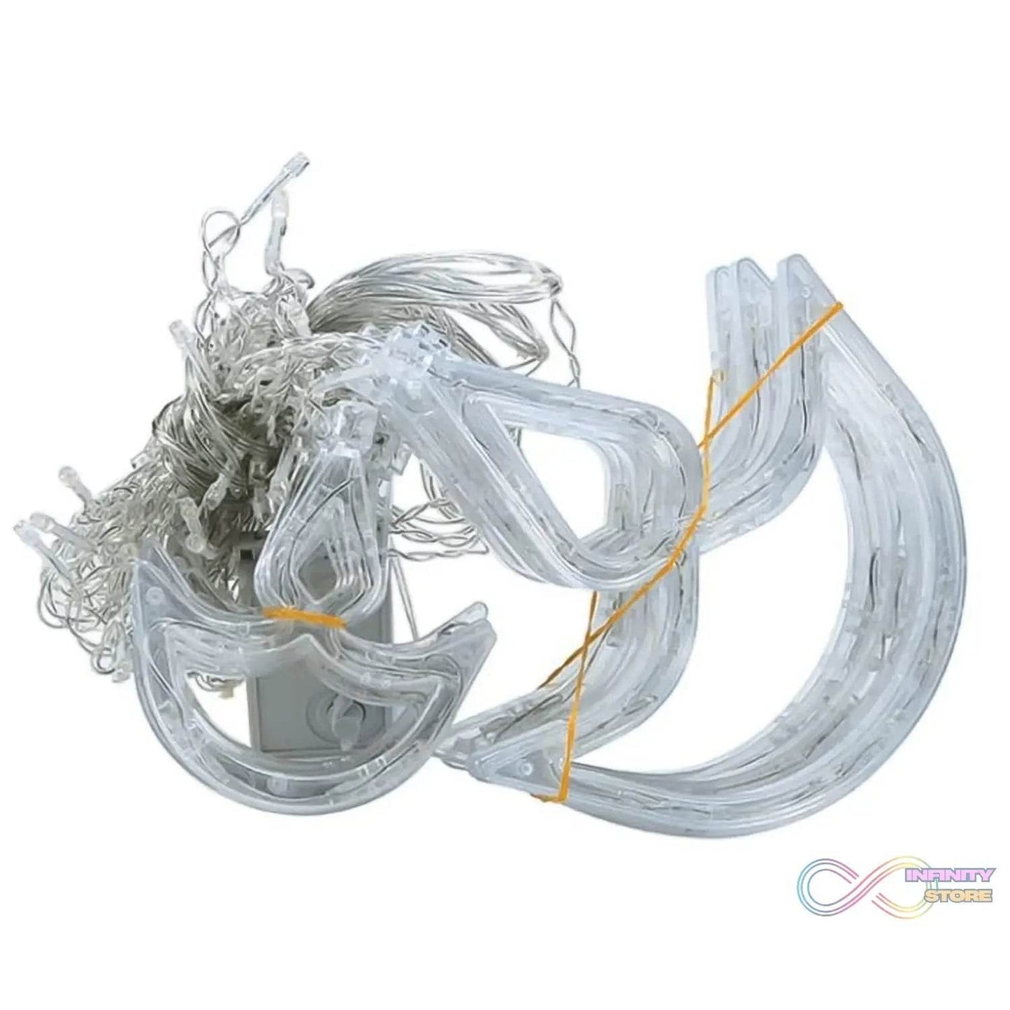 12 Diya Curtain String Lights, Window Curtain Lights with 8 Flashing Modes Decoration Light (White Color) - infinityexculsivestore.com