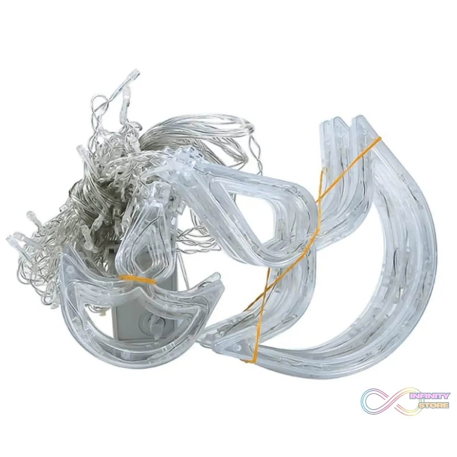 12 Diya Curtain String Lights, Window Curtain Lights with 8 Flashing Modes Decoration Light (White Color) - infinityexculsivestore.com