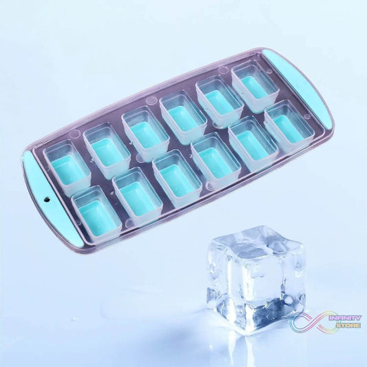 12-Grid Silicone Ice Cube Tray - Food-Grade Square Ice Maker, Easy Release Bottom - infinityexculsivestore.com