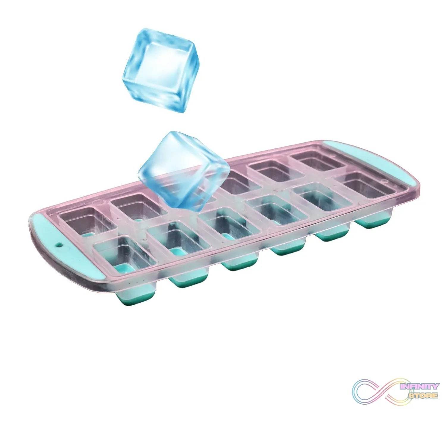 12-Grid Silicone Ice Cube Tray - Food-Grade Square Ice Maker, Easy Release Bottom - infinityexculsivestore.com
