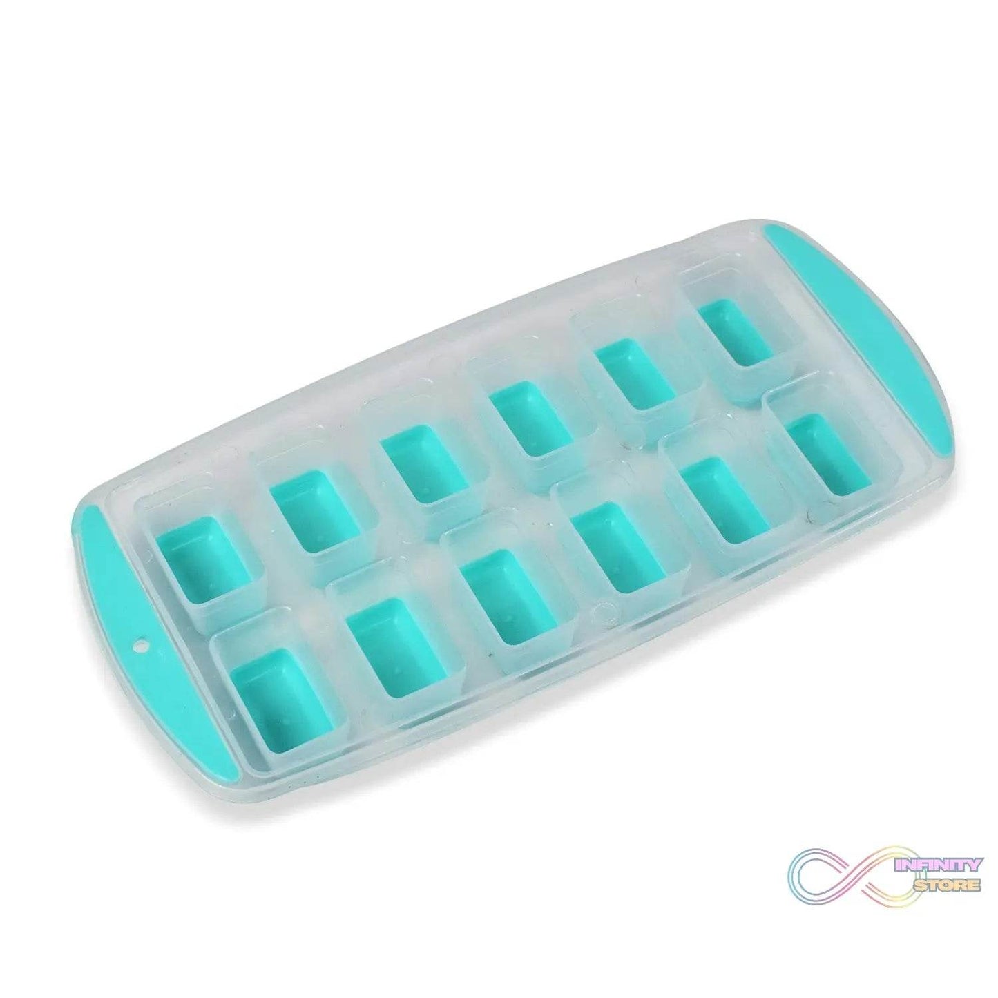 12-Grid Silicone Ice Cube Tray - Food-Grade Square Ice Maker, Easy Release Bottom - infinityexculsivestore.com