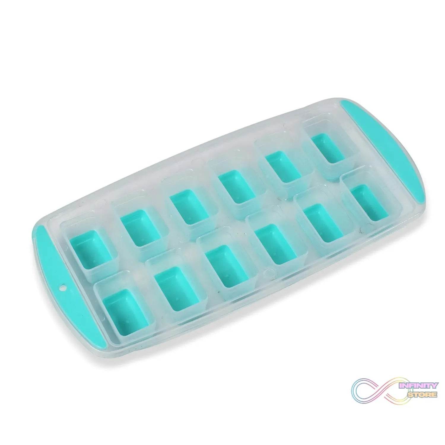 12-Grid Silicone Ice Cube Tray - Food-Grade Square Ice Maker, Easy Release Bottom - infinityexculsivestore.com