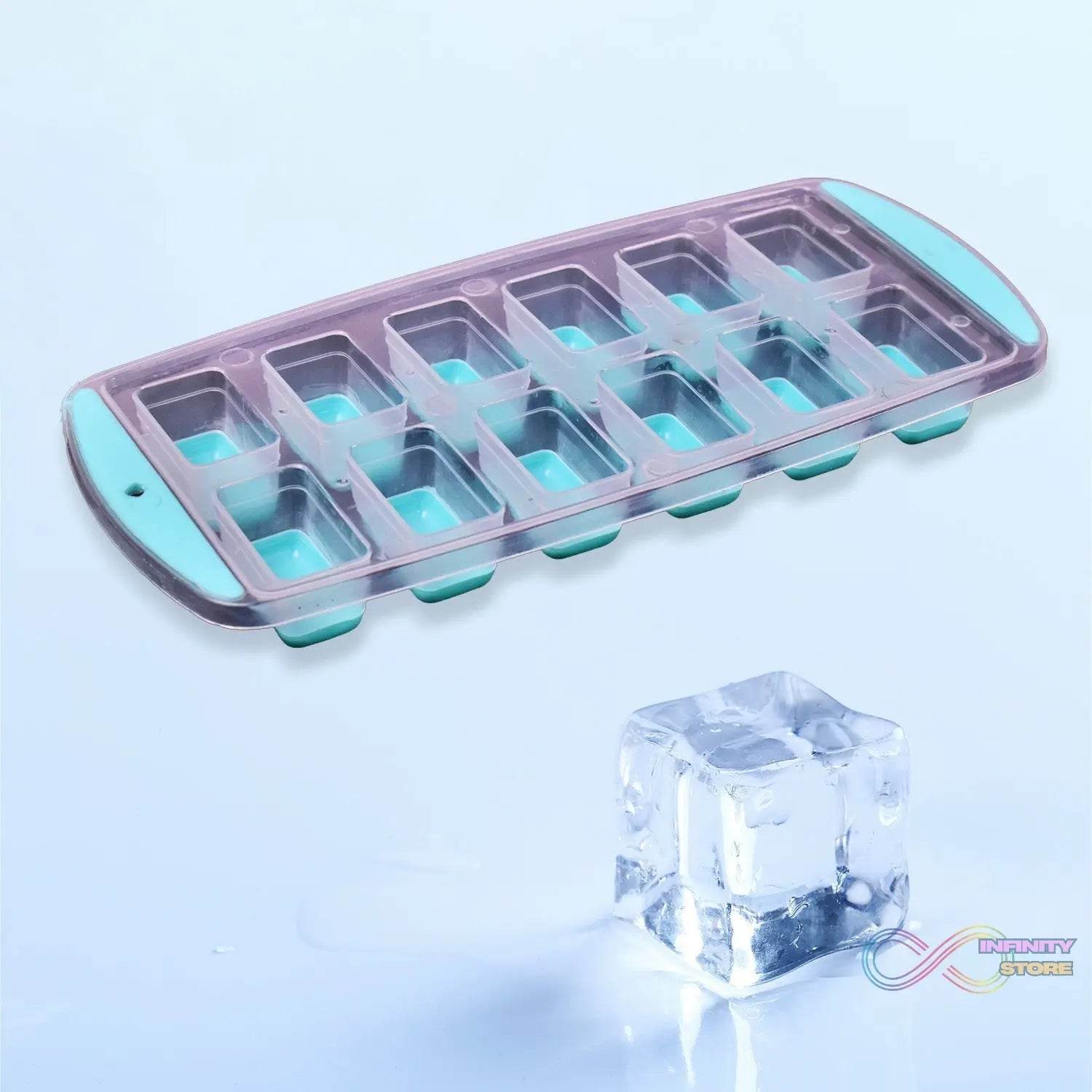 12-Grid Silicone Ice Cube Tray - Food-Grade Square Ice Maker, Easy Release Bottom - infinityexculsivestore.com