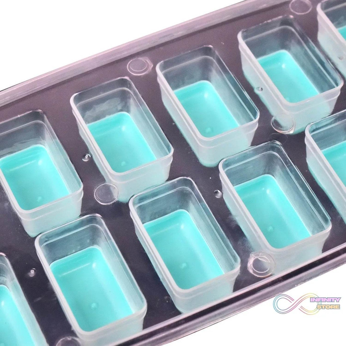 12-Grid Silicone Ice Cube Tray - Food-Grade Square Ice Maker, Easy Release Bottom - infinityexculsivestore.com