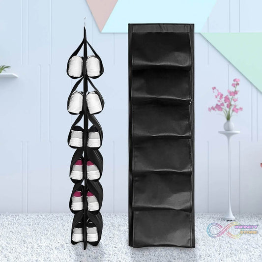 12 Grids Hanging Storage Bag (1 Pc / 12 Pocket / Mix Color) - infinityexculsivestore.com