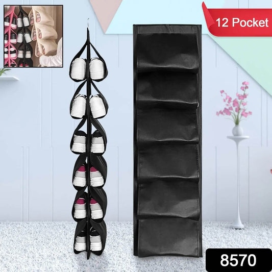 12 Grids Hanging Storage Bag (1 Pc / 12 Pocket / Mix Color) - infinityexculsivestore.com