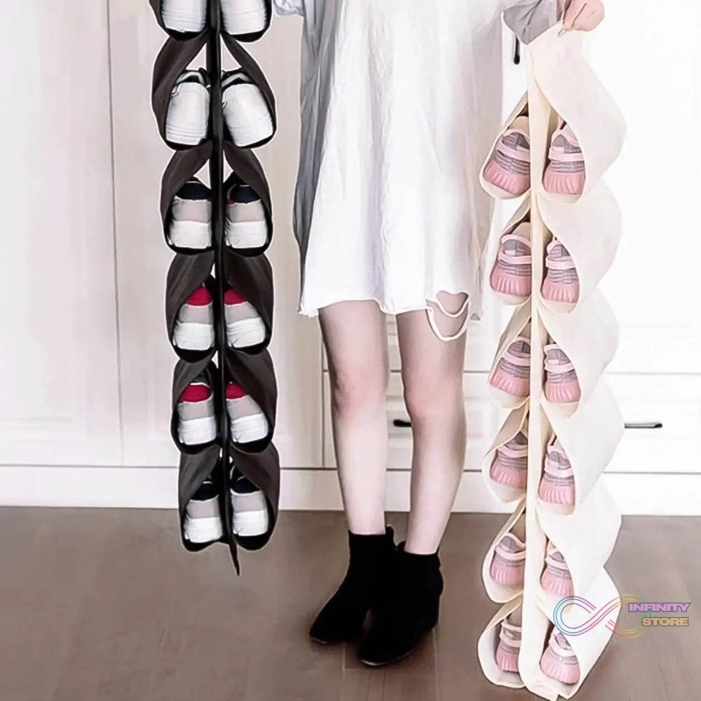 12 Grids Hanging Storage Bag (1 Pc / 12 Pocket / Mix Color) - infinityexculsivestore.com