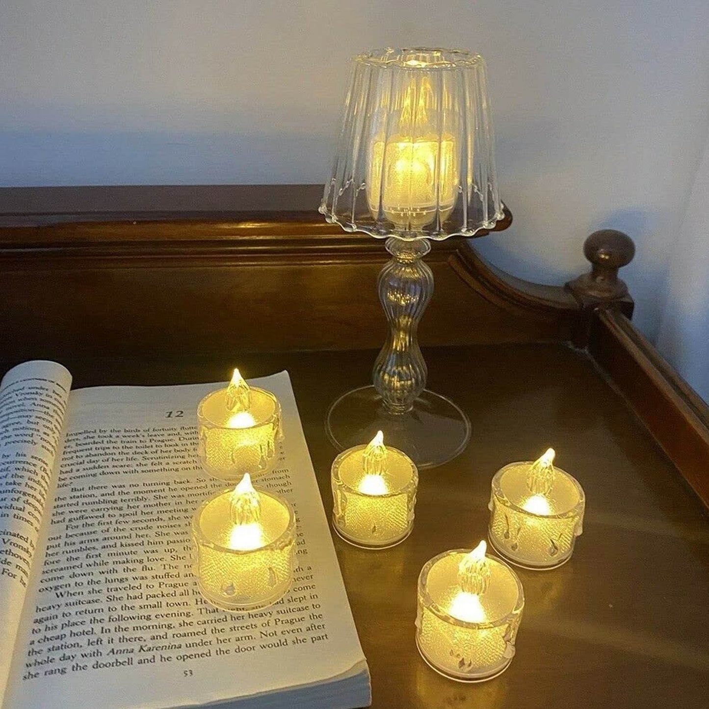 12 Pcs Flameless and Smokeless Decorative Acrylic Candles Transparent Led Tea Light Candle for Gifting, House, Diwali, Christmas, Festival, Events Decor Candles - infinityexculsivestore.com