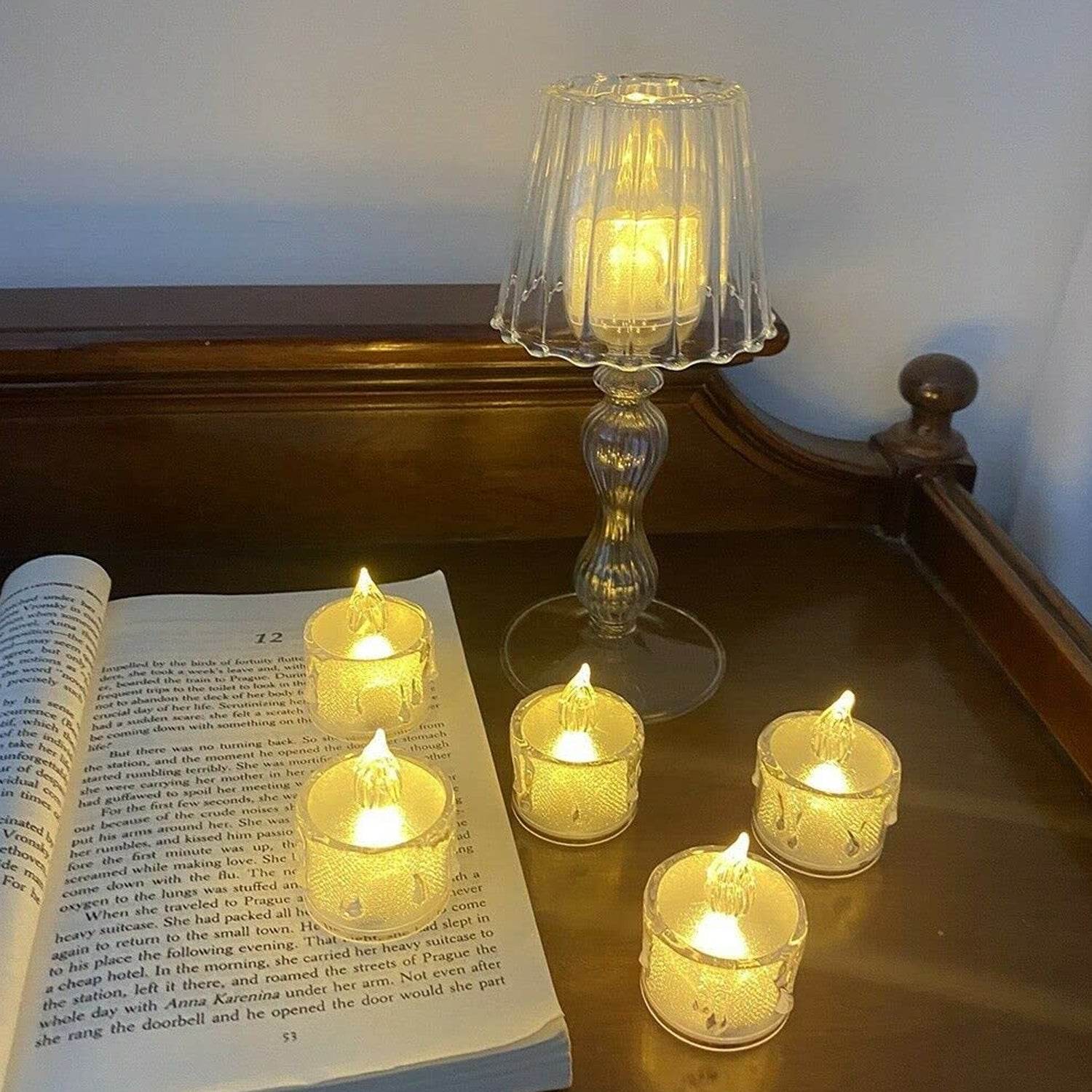 12 Pcs Flameless and Smokeless Decorative Acrylic Candles Transparent Led Tea Light Candle for Gifting, House, Diwali, Christmas, Festival, Events Decor Candles - infinityexculsivestore.com