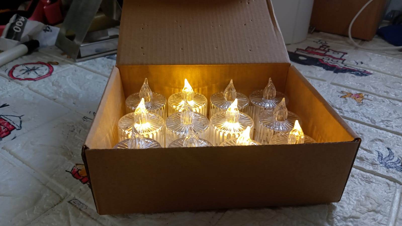 12 Pcs Flameless and Smokeless Decorative Acrylic Candles Transparent Led Tea Light Candle for Gifting, House, Diwali, Christmas, Festival, Events Decor Candles - infinityexculsivestore.com