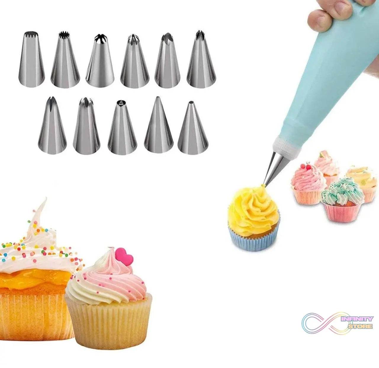 12 Piece Cake Decorating Set of Measuring Cup Oil Basting Brush - infinityexculsivestore.com