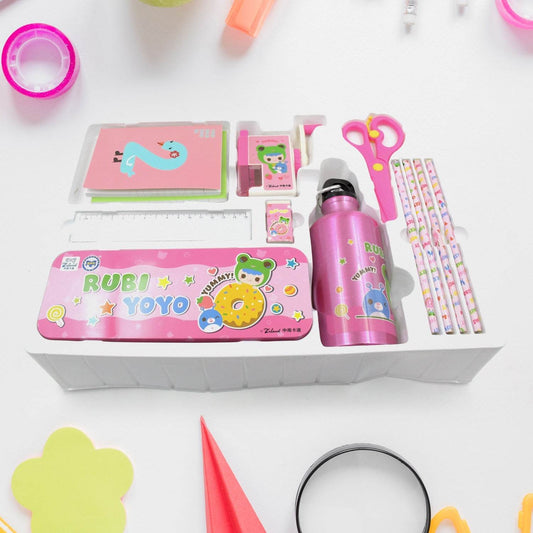 12-Piece Stationery Set: Pencil Box, Pencils, Erasers & More - infinityexculsivestore.com