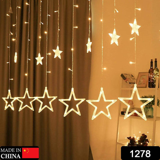 12 STARS CURTAIN STRING LIGHTS, WINDOW CURTAIN LIGHTS WITH 8 FLASHING MODES DECORATION FOR FESTIVALS - infinityexculsivestore.com