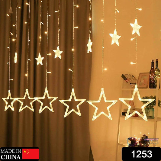 12 Stars Curtain String Lights, Window Curtain Lights with 8 Flashing Modes Decoration for Festivals-11 - infinityexculsivestore.com