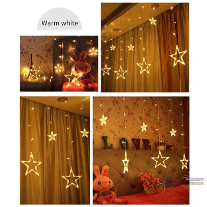12 Stars Curtain String Lights, Window Curtain Lights with 8 Flashing Modes Decoration for Festivals-11 - infinityexculsivestore.com