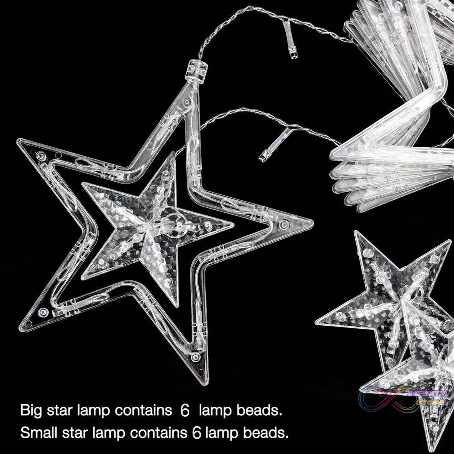 12 Stars Curtain String Lights, Window Curtain Lights with 8 Flashing Modes Decoration for Festivals-11 - infinityexculsivestore.com