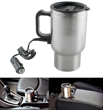 12V Car Charging Electric Kettle Mug (Silver) - infinityexculsivestore.com