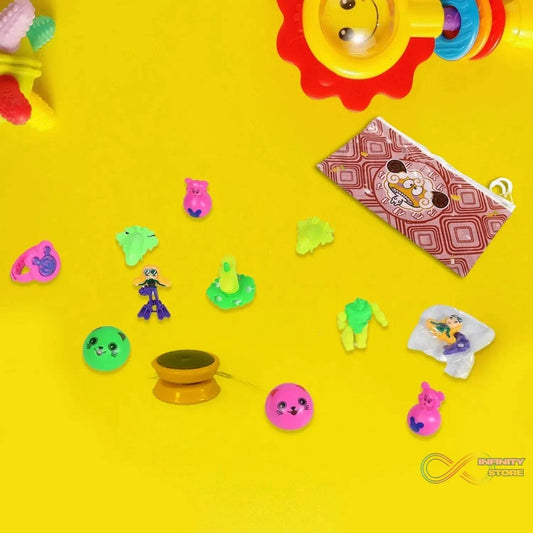 12pc Mix All New Toy And Plastic Pouch Mix All Types Playing Toy For Kids - infinityexculsivestore.com
