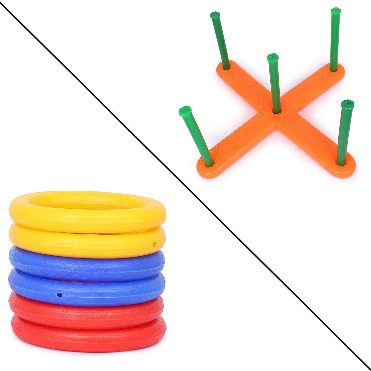 13 Pc Ring Toss Game widely used by children’s and kids for playing and enjoying purposes and all in all kinds of household and official places etc. - infinityexculsivestore.com