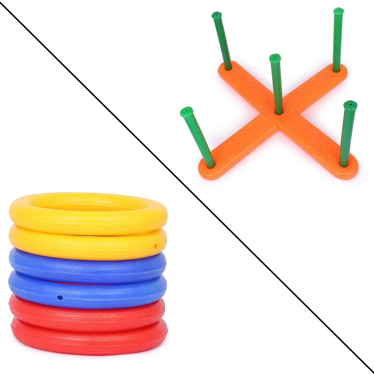 13 Pc Ring Toss Game widely used by children’s and kids for playing and enjoying purposes and all in all kinds of household and official places etc. - infinityexculsivestore.com