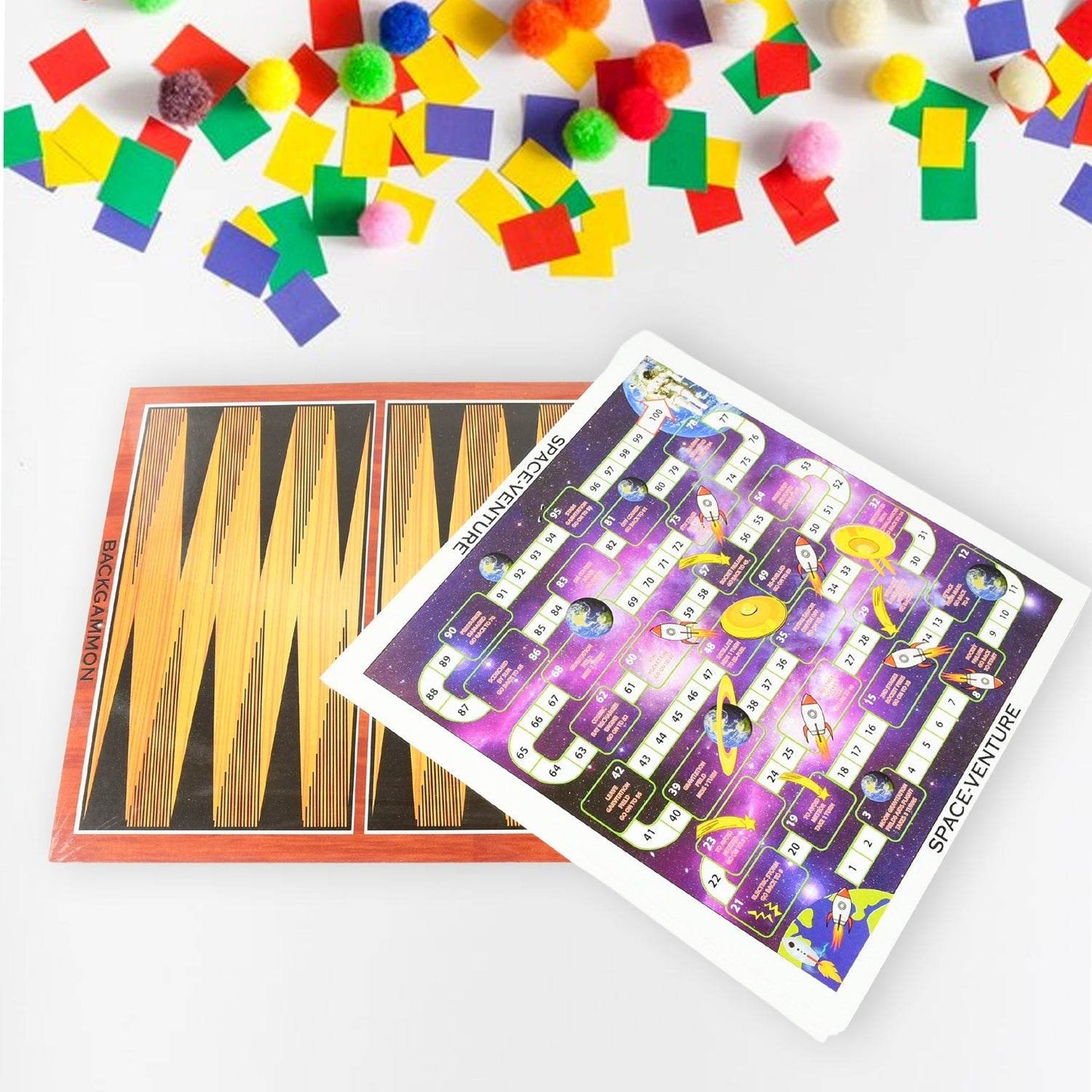 13 in 1 Family Board Game Chess, Snakes & Ladders, Ludo, Tic-Tac-Toe, Checkers, Travel Bingo, Football, Space Venture, Steeplechase Set for Kids - infinityexculsivestore.com