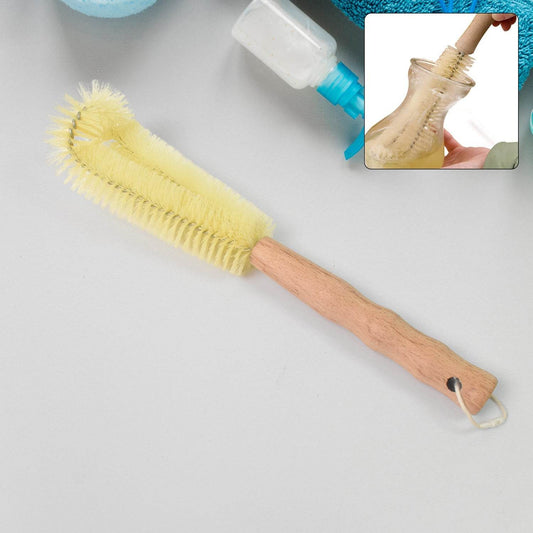 13 inch Bottle Brush, Bristle Brush with  Wood Handle, Washing Brush with Wooden Handle, Kitchen Cleaning Tool, Brushes for Dish, Tumbler, Teapot, Cup, Pan - infinityexculsivestore.com