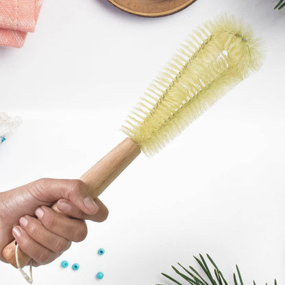 13 inch Bottle Brush, Bristle Brush with  Wood Handle, Washing Brush with Wooden Handle, Kitchen Cleaning Tool, Brushes for Dish, Tumbler, Teapot, Cup, Pan - infinityexculsivestore.com