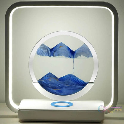 13477 3D Wireless Charging LED Light USB Quicksand Painting Lamp for Bedroom - infinityexculsivestore.com