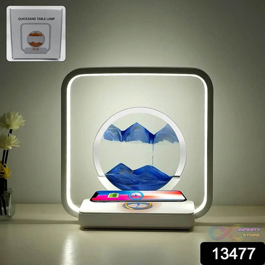 13477 3D Wireless Charging LED Light USB Quicksand Painting Lamp for Bedroom - infinityexculsivestore.com