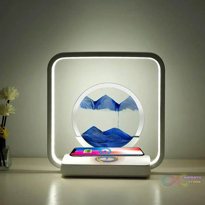 13477 3D Wireless Charging LED Light USB Quicksand Painting Lamp for Bedroom - infinityexculsivestore.com