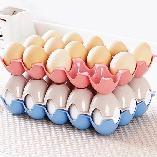15 Cavity Plastic Egg Tray Egg Trays for Storage with 15 Eggs Holder (4 Pc Set) - infinityexculsivestore.com