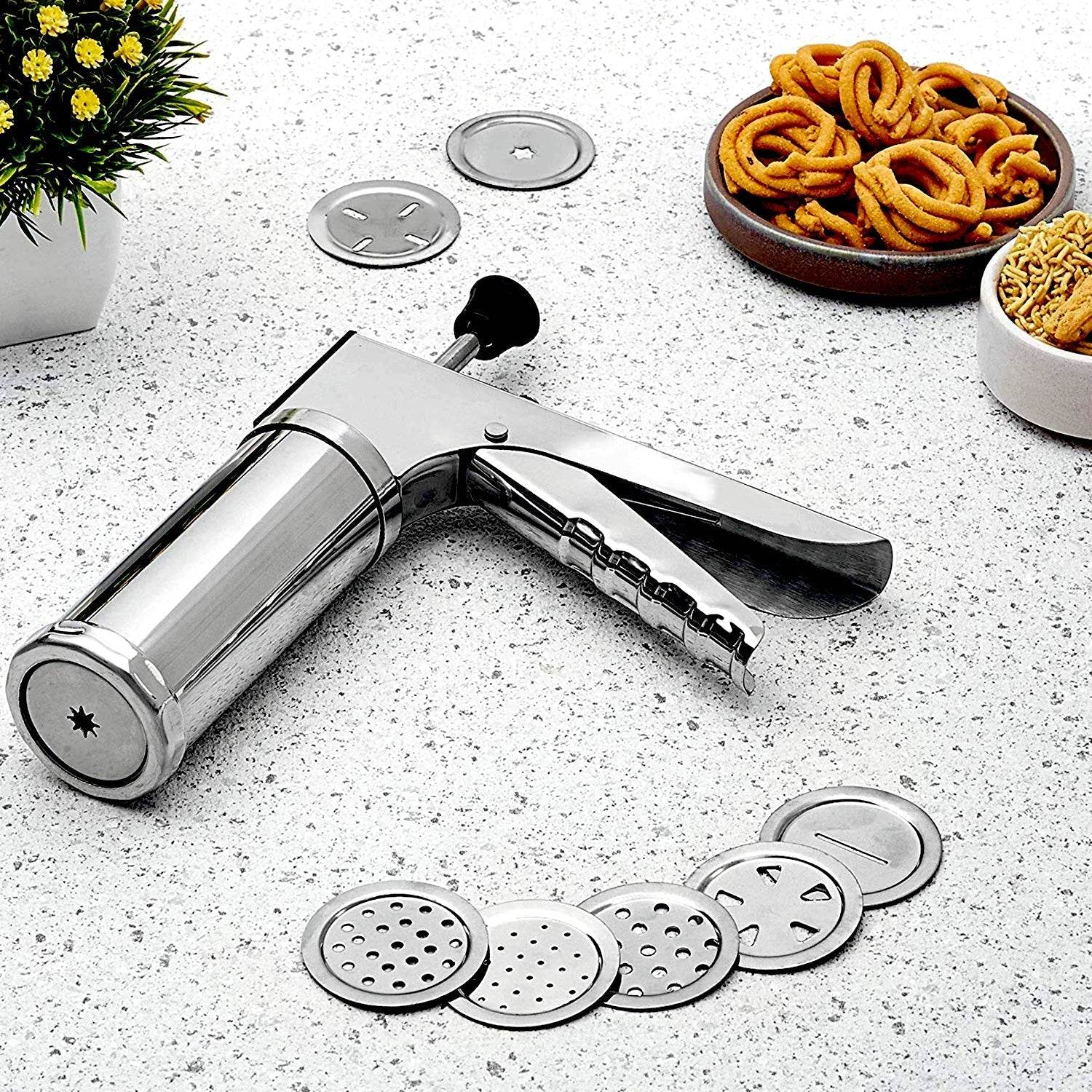 15 in 1 Stainless Steel Kitchen Press with Different Parts - infinityexculsivestore.com