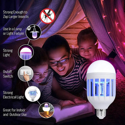 15W Mosquito Killer Lamp E27 Summer Moths Flying Insects Led Zapper Mosquito Killer Lamp Light Bulb Household - infinityexculsivestore.com