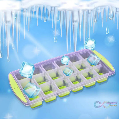 18-Cavity Pop-Up Ice Cube Tray - Flexible Silicone, Easy Release 100% BPA-Free - infinityexculsivestore.com