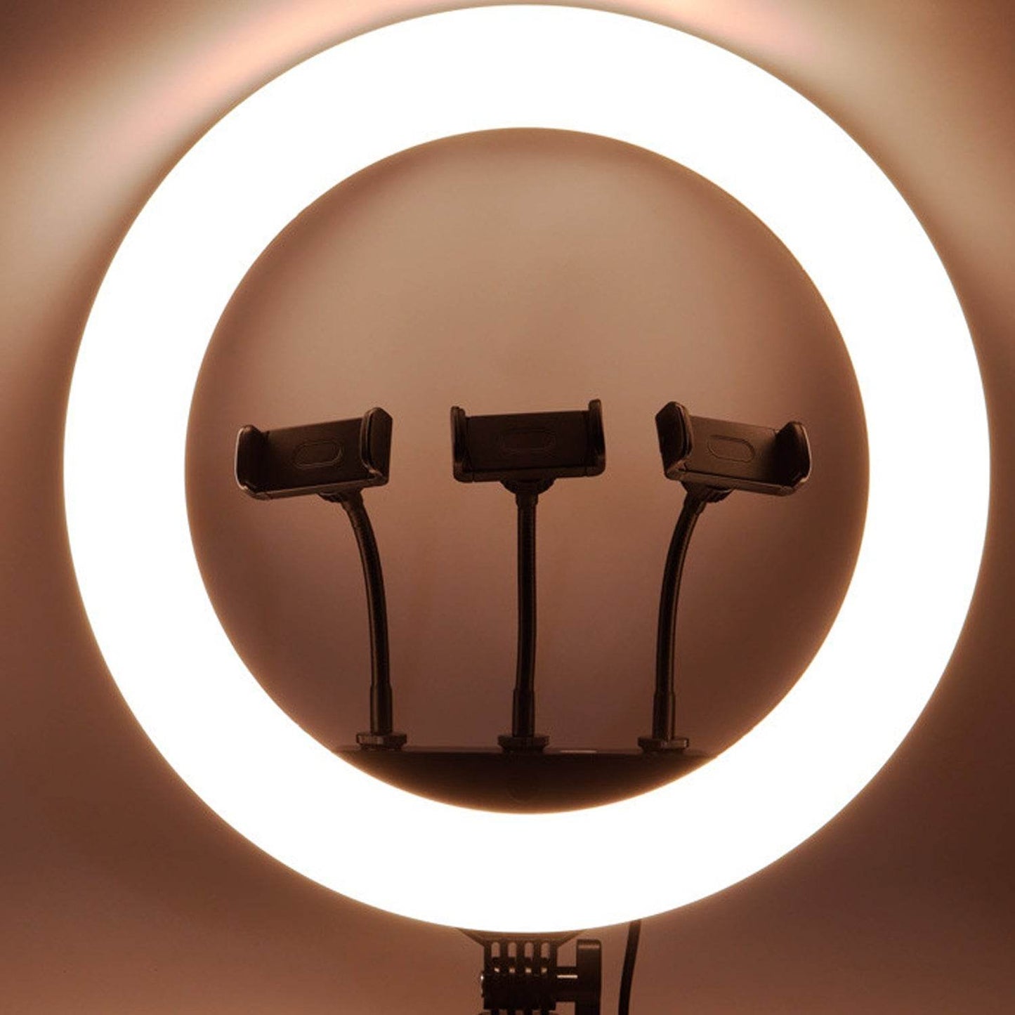 18 Inch LED Ring Light with 3 Colour Modes & 3 Mobile Holders, Remote Control (1 Set) - infinityexculsivestore.com