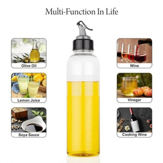 1ltr Plastic Oil Dispenser With Lid - Clear, Drip Free Spout, Controlled Use. - infinityexculsivestore.com