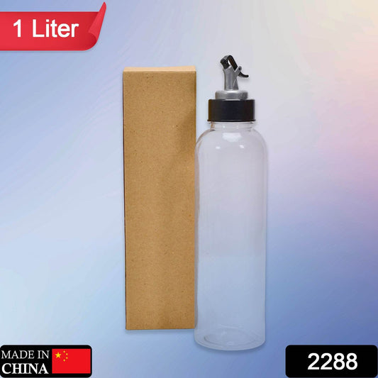 1ltr Plastic Oil Dispenser With Lid - Clear, Drip Free Spout, Controlled Use. - infinityexculsivestore.com