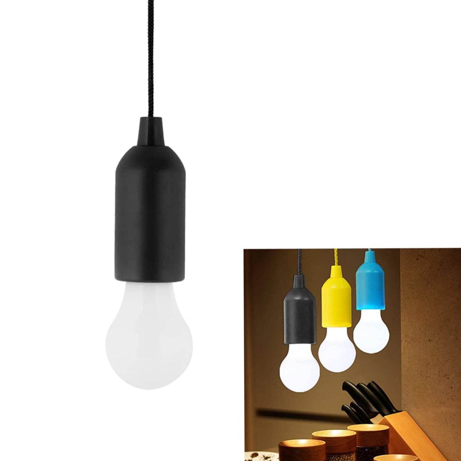 1pcs LED Bulbs Pull Cord Light LED Pull Cord Light Hanging LED Bulb Pull Wire Drawstring Light Bulb Black LED Pendant Lights - infinityexculsivestore.com