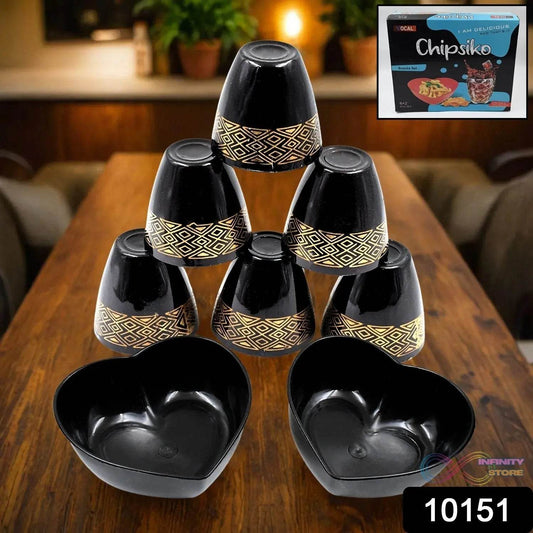 2 Bowl & 6 Glass Snake Set ( 8 Pc Set ) - infinityexculsivestore.com