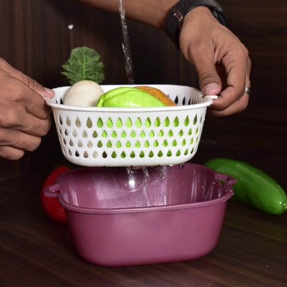 2 In 1 Basket Strainer To Rinse Various Types Of Items Like Fruits, Vegetables Etc. - infinityexculsivestore.com