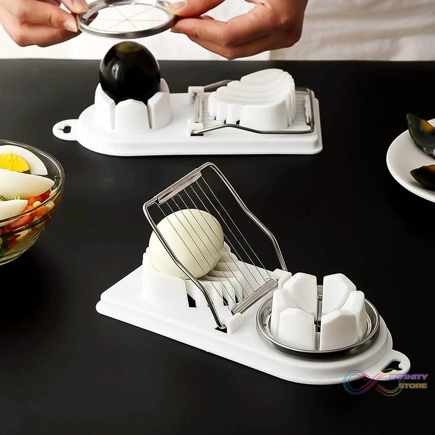 2 In 1 Egg Slicer, Egg Cutter For Hard Boiled Eggs - infinityexculsivestore.com