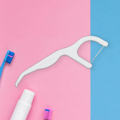 2 In 1 Tooth Picks Flosses, Portable Toothpicks, Resealable Oral Care Dental Flosser, Easy Storage Dental Pick for Fresh Breath and Healthy (300 Pcs Set) - infinityexculsivestore.com