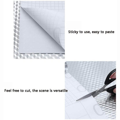 2 Meter Aluminium Foil Sticker used in all kitchen purposes to prevent oily and greasy stains of food while cooking. - infinityexculsivestore.com